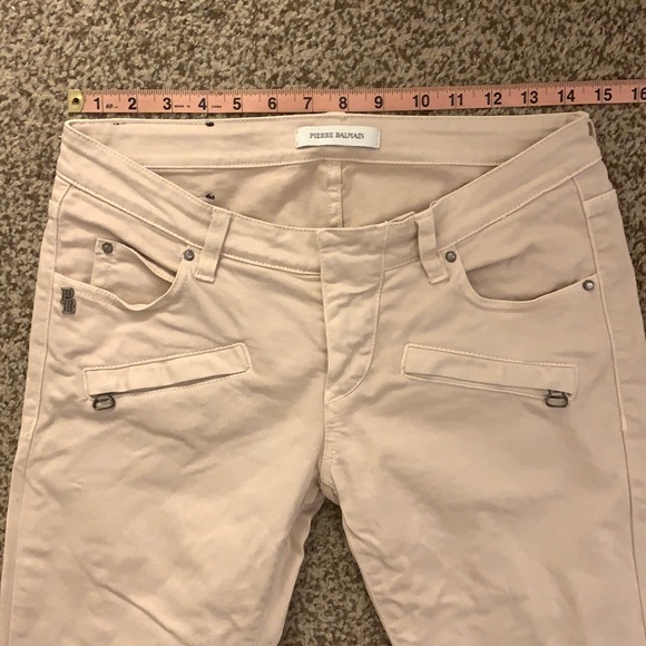 Balmain Pale Pastel Pink Skinny Biker Cotton Jeans - Picture 7 of 15